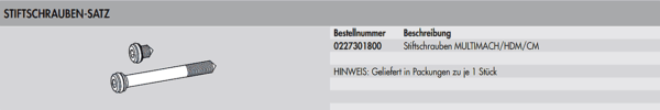 STIFTSCHRAUBEN-SATZ