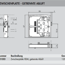Zwischenplatte HDM, getrennte Abluft