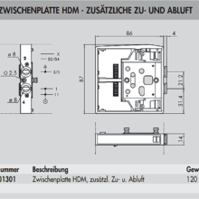 Zwischenplatte HDM, zusätzl. Zu- u. Abluft