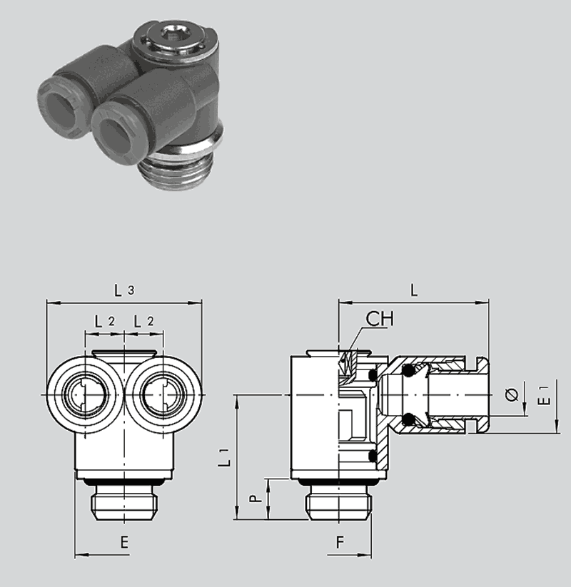 Y-Winkelsteckverschraubung   RL25 – Bild 2